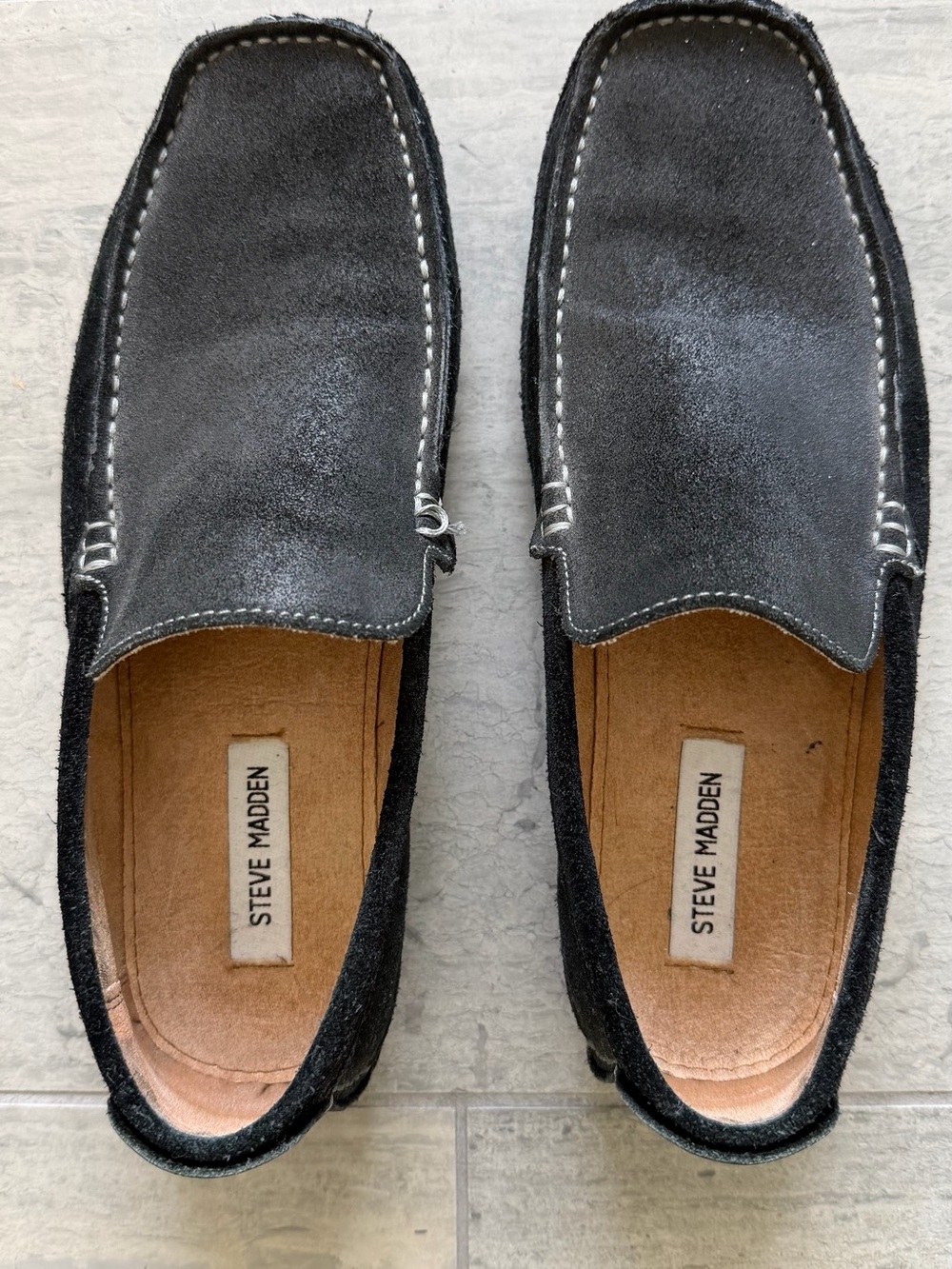 Steve Madden Black Suede Slip-On Loafers